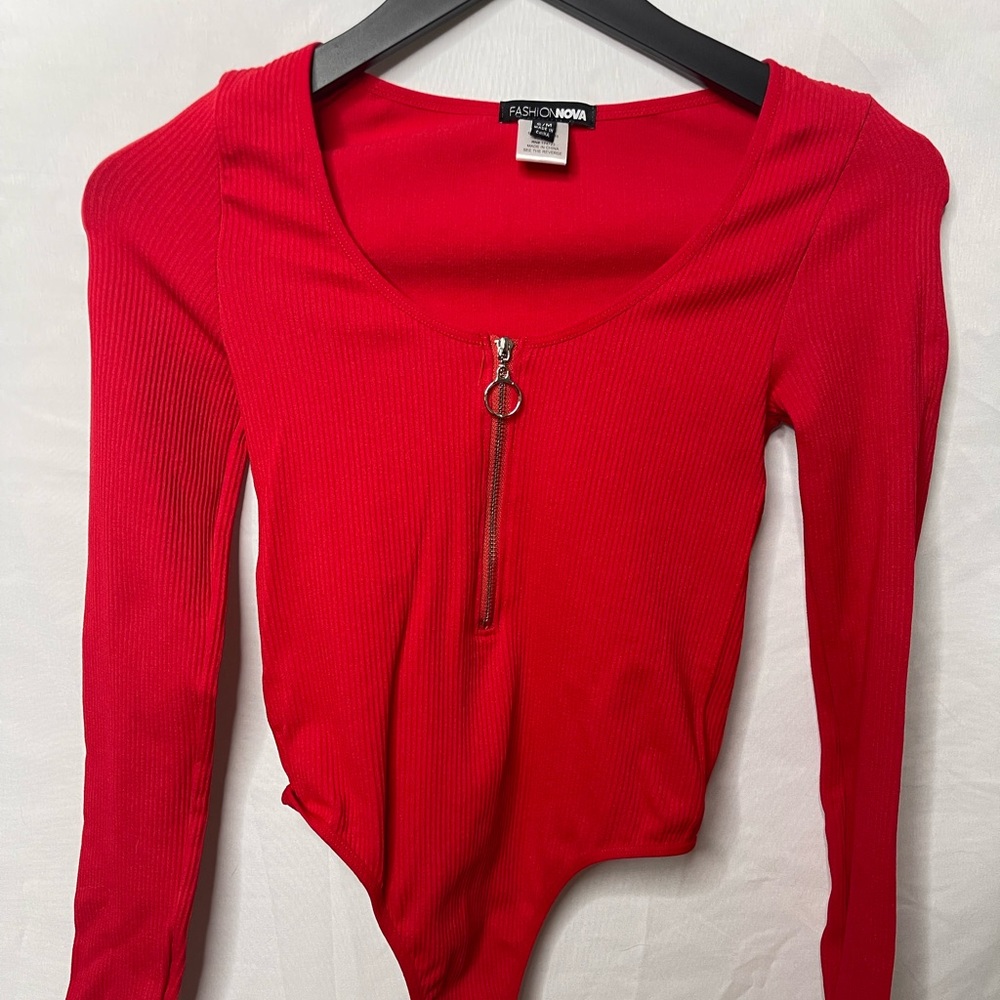 Red fashion nova bodysuit